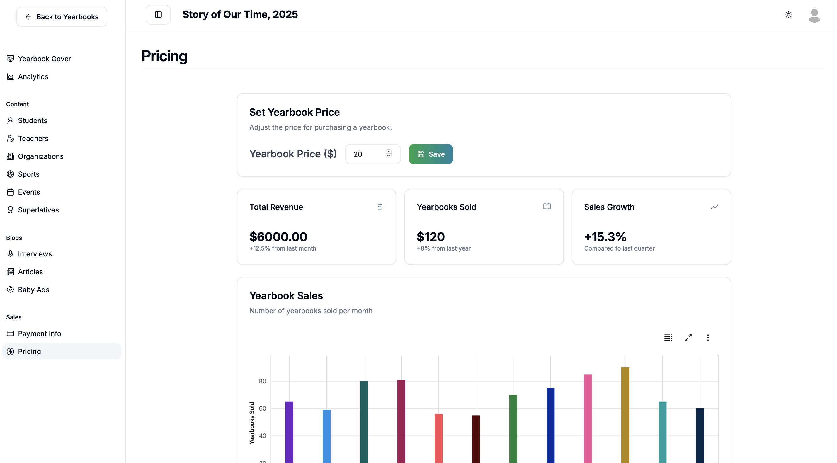 Interactive Yearbook UI