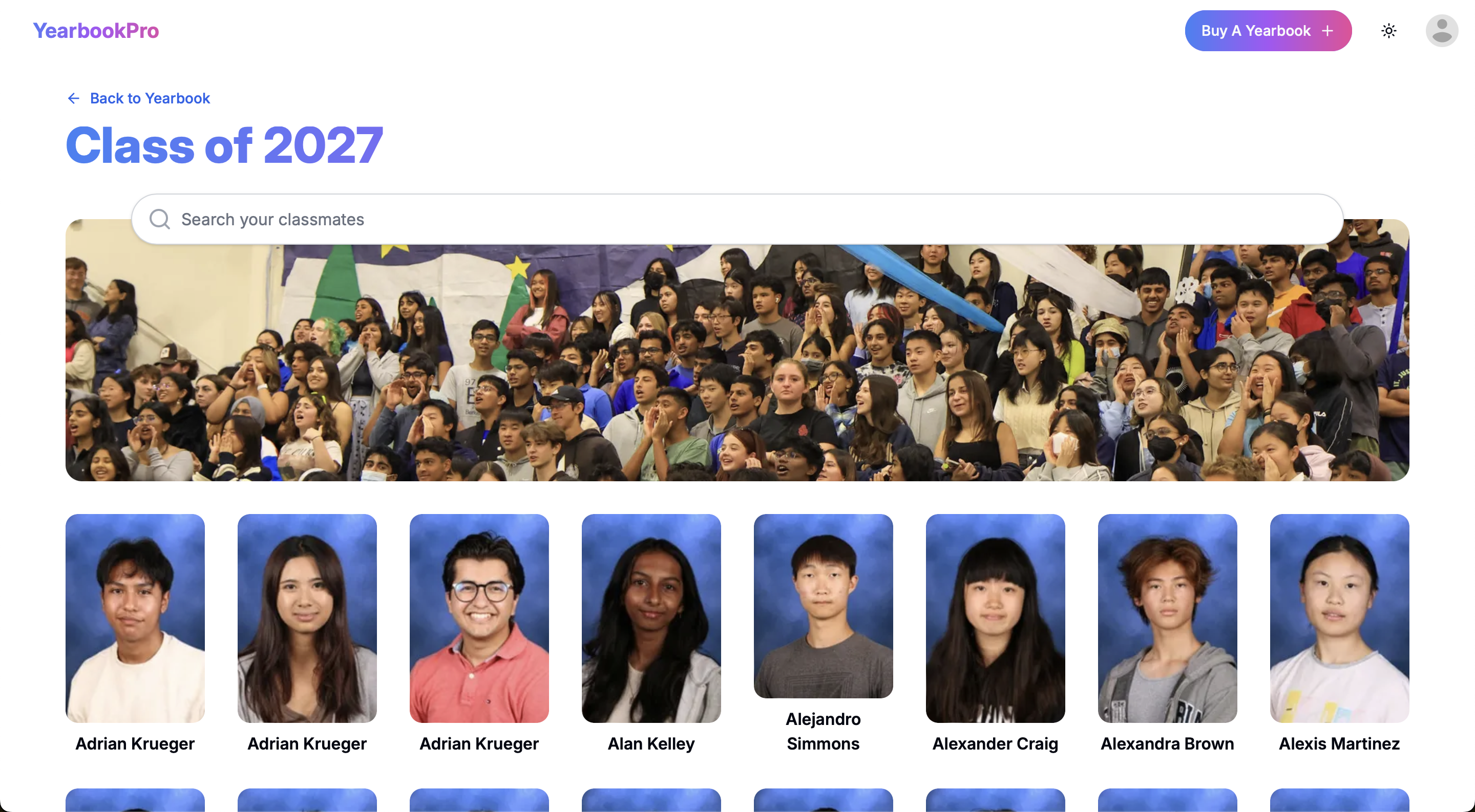 Interactive Yearbook UI
