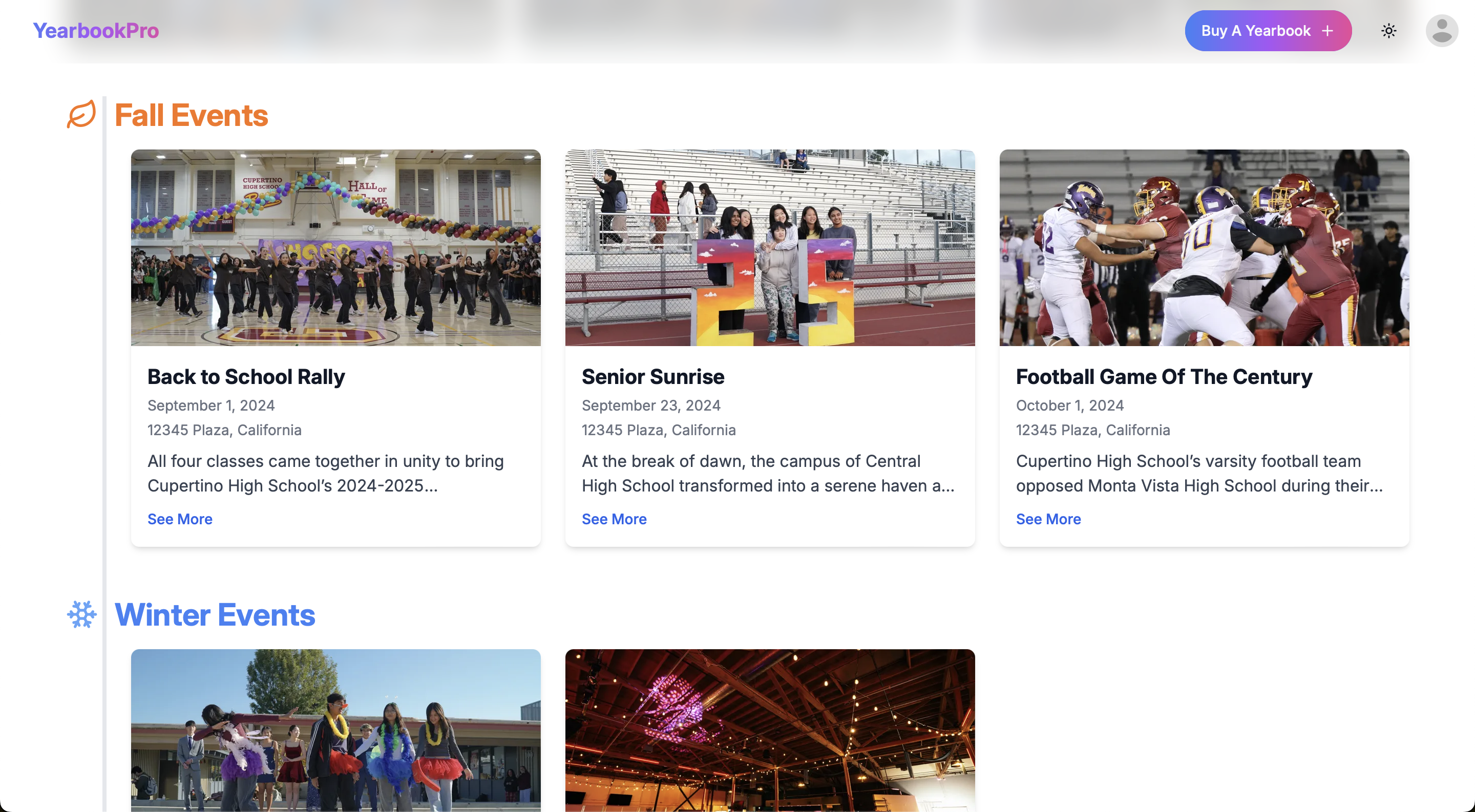 Interactive Yearbook UI